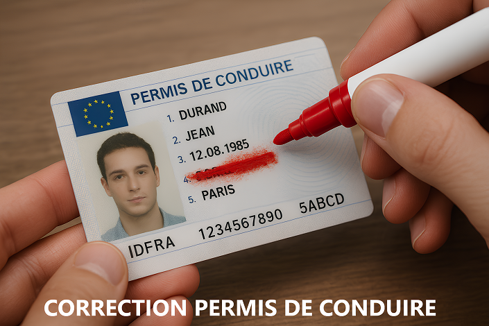 Correction erreur sur le permis de conduire
