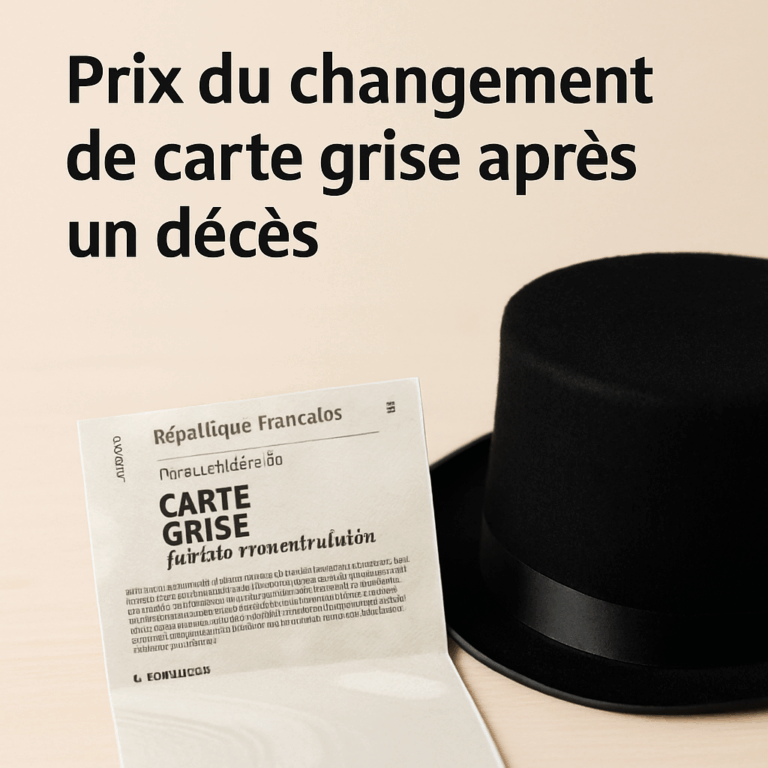 Prix changement nom carte grise suite à un décès