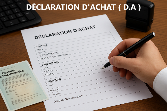 déclaration d'achat-d.a