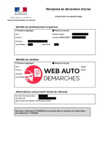 déclaration d'achat