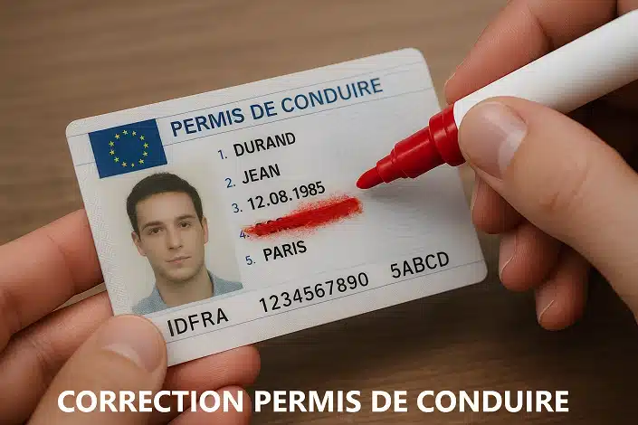 Correction derreur permis de conduire