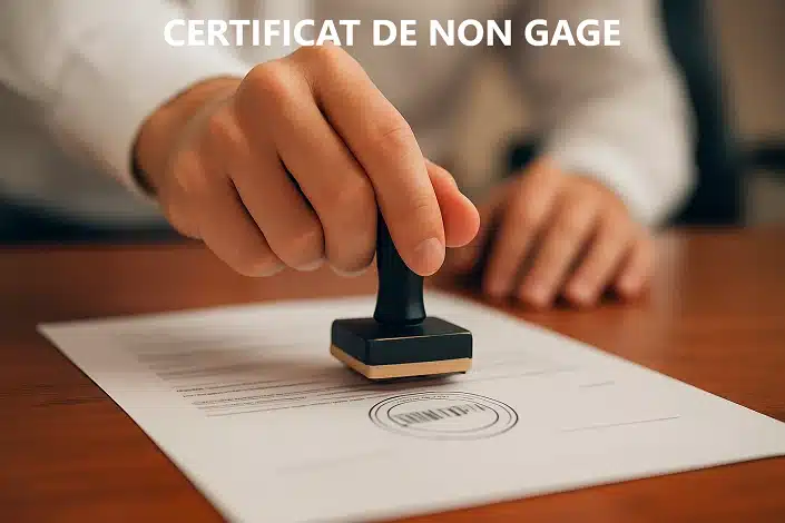 certificat de non gage